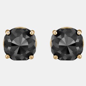 14K Yellow Gold Black Stone Stud Earrings (Appox 5.00 cts), Earrings - Luxury Closet
