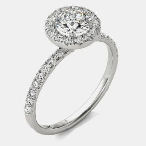 14K White Gold Natural Diamond Halo Engagement Ring (1.00 Ctw), Rings - Luxury Closet catalog