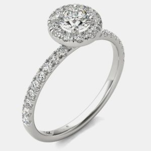 14K White Gold Natural Diamond Halo Engagement Ring (3/4 Ctw), Rings - Luxury Closet catalog