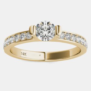 14K Yellow Gold Natural Diamond Engagement Ring (2/3 Ctw) US 7, Rings - Luxury Closet catalog