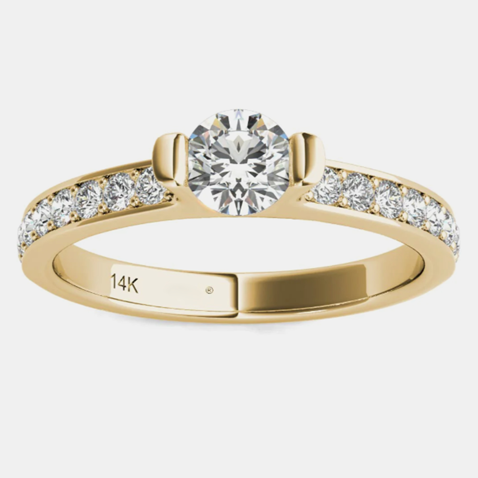 14K Yellow Gold Natural Diamond Engagement Ring (2/3 Ctw) US 7, Rings - Luxury Closet catalog