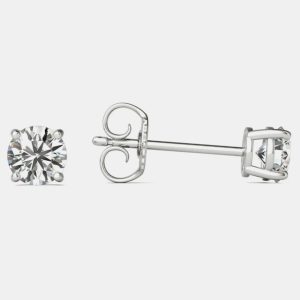 14K Hypoallergenic White Gold Solitaire Natural Diamond Stud Earrings (1/2 Ctw), Earrings - Luxury Closet