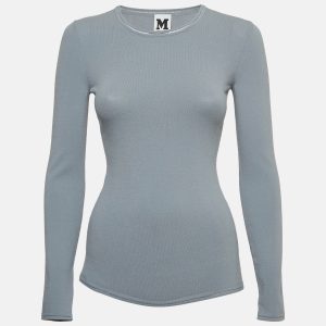 M Missoni Grey Stretch Knit Long Sleeve Sweatshirt L, Sweaters & Cardigans - Luxury Closet catalog