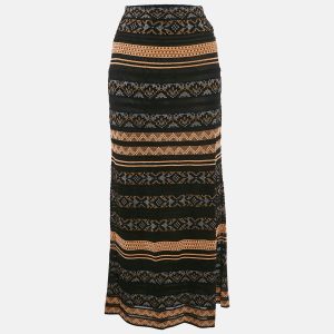 M Missoni Multicolor Patterned Knit Maxi Skirt S, Skirts - Luxury Closet