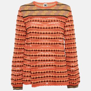 M Missoni Multicolor Patterned Knit Long Sleeve Top L, Shirts & Tops - Luxury Closet
