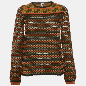 M Missoni Multicolor Patterned Wool Blend Long Sleeve Knit Top S, Shirts & Tops - Luxury Closet