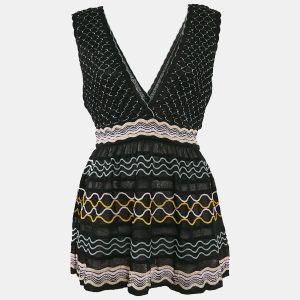 M Missoni Black Patterned Knit Sleeveless Top L, Shirts & Tops - Luxury Closet
