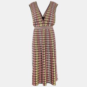 M Missoni Multicolor Patterned Lurex Knit Midi Dress L, Dresses - Luxury Closet catalog