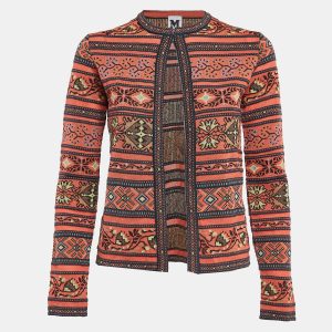 M Missoni Orange Floral Pattern Knit Cardigan S, Sweaters & Cardigans - Luxury Closet catalog