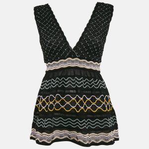M Missoni Black Patterned Knit Sleeveless Top S, Shirts & Tops - Luxury Closet