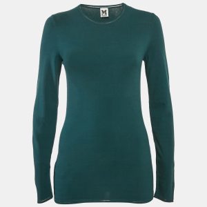M Missoni Teal Blue Stretch Knit Crewneck Sweatshirt S, Sweaters & Cardigans - Luxury Closet catalog