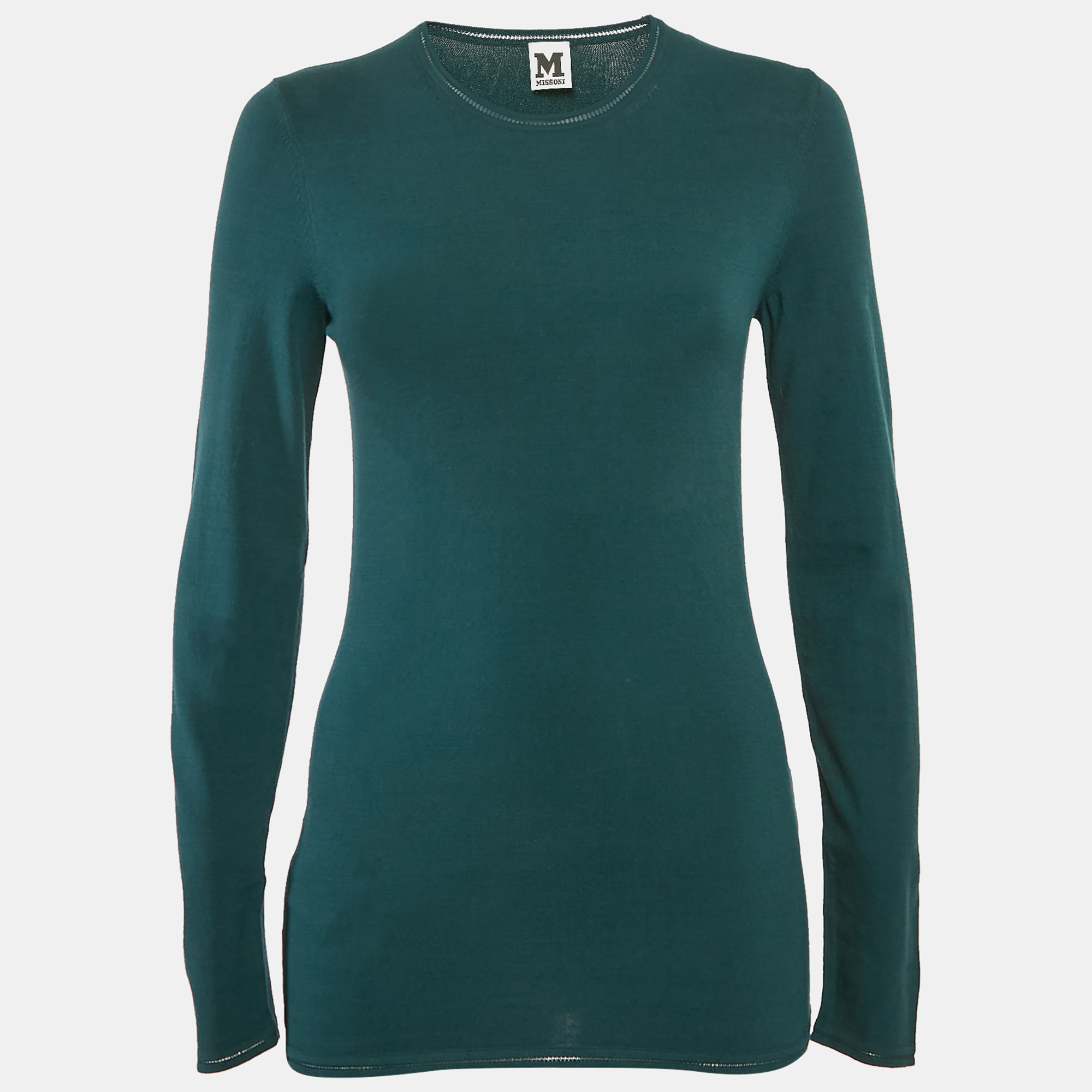 M Missoni Teal Blue Stretch Knit Crewneck Sweatshirt S, Sweaters & Cardigans - Luxury Closet catalog