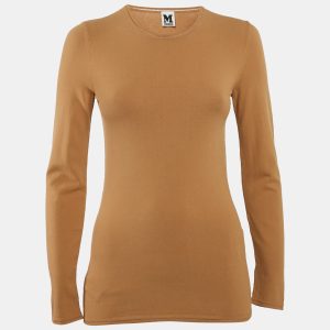 M Missoni Beige Stretch Knit Crewneck Sweatshirt M, Clothing - Luxury Closet