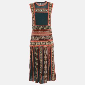M Missoni Teal Green Floral Knit Sleeveless Midi Dress L, Dresses - Luxury Closet