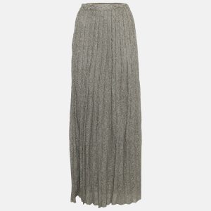 M Missoni Grey Lurex Knit Maxi Skirt S, Skirts - Luxury Closet catalog