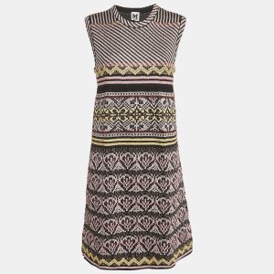 M Missoni Black/Pink Patterned Lurex Knit Short Dress L, Dresses - Luxury Closet