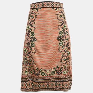 M Missoni Beige/Black Floral Knit Midi Skirt M, Skirts - Luxury Closet catalog