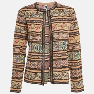 M Missoni Beige Floral Pattern Knit Full Sleeve Cardigan L, Sweaters & Cardigans - Luxury Closet catalog
