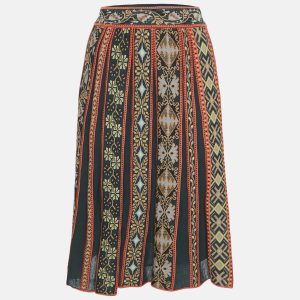 M Missoni Green Floral Striped Knit Midi Skirt S, Skirts - Luxury Closet catalog