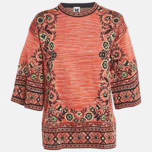 M Missoni Pink Floral Patterned Knit Top L, Shirts & Tops - Luxury Closet