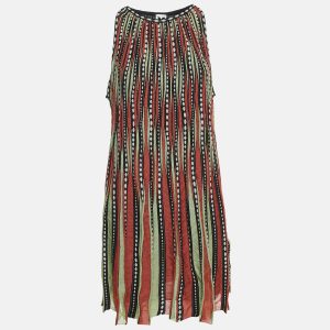 M Missoni Orange/Green Alga and Bubble Knit A-Line Mini Dress M, Dresses - Luxury Closet