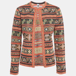 M Missoni Teal Green/Orange Floral Pattern Knit Cardigan M, Sweaters & Cardigans - Luxury Closet