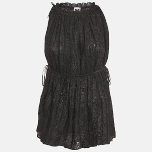 M Missoni Black Lurex Knit Gathered Sleeveless Top L, Shirts & Tops - Luxury Closet