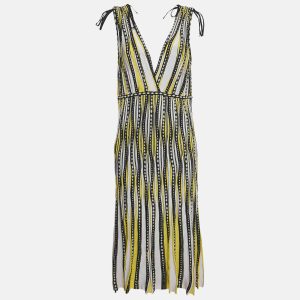 M Missoni Yellow Alga and Bubble Pattern Knit Sleeveless Midi Dress L, Dresses - Luxury Closet
