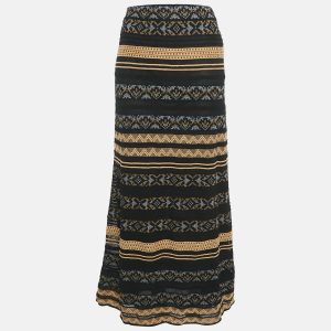 M Missoni Black/Brown Patterned Knit Maxi Skirt M, Skirts - Luxury Closet catalog