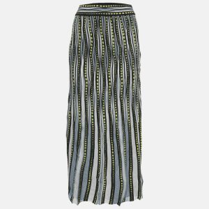 M Missoni Blue/Black Patterned Lurex Knit Maxi Skirt S, Skirts - Luxury Closet