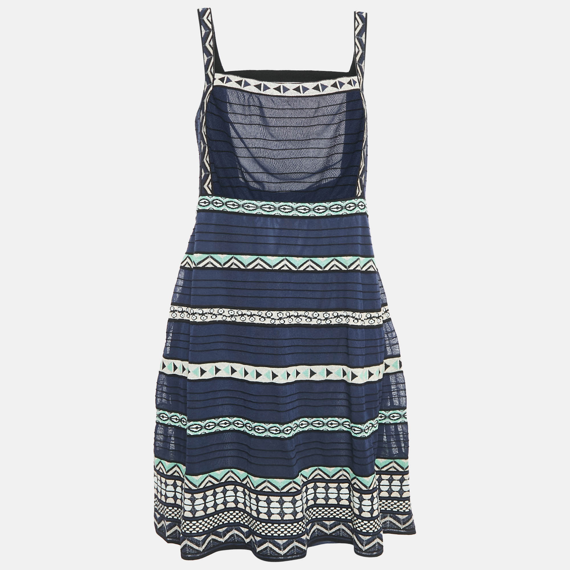 M Missoni Navy Patterned Knit Dress L, Dresses - Luxury Closet