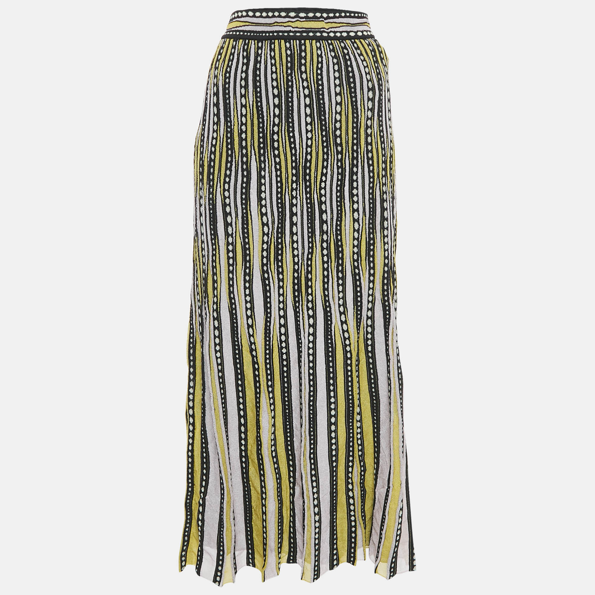 M Missoni Pink/Black Patterned Lurex Knit Maxi Skirt L, Skirts - Luxury Closet catalog