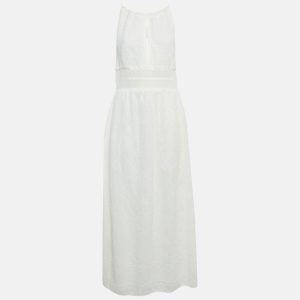 M Missoni White Patterned Knit Sleeveless Long Dress L, Dresses - Luxury Closet