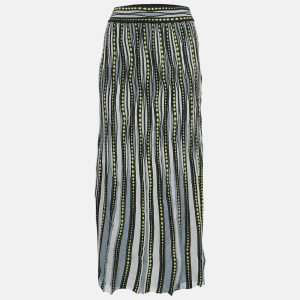 M Missoni Blue/Multicolor Patterned Knit Maxi Skirt L, Skirts - Luxury Closet