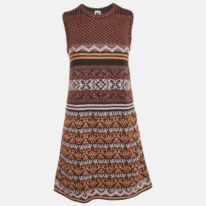 M Missoni Metallic Lurex Patterned Knit Sleeveless Mini Dress S, Dresses - Luxury Closet
