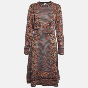 M Missoni Patterned Knit Long Sleeve Midi Dress L, Dresses - Luxury Closet