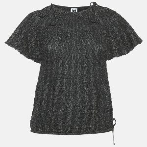 M Missoni Black/Metallic Patterned Lurex Knit Top M, Shirts & Tops - Luxury Closet catalog