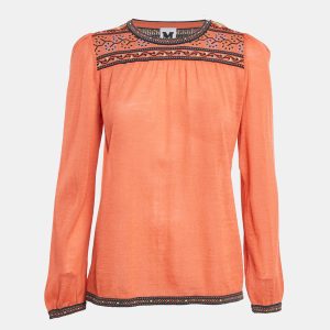 M Missoni Orange Wool Knit Long Sleeve Top M, Sweaters & Cardigans - Luxury Closet catalog