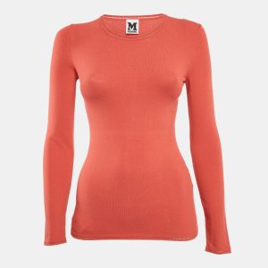 M Missoni Coral Pink Knit Long Sleeve Top S, Sweaters & Cardigans - Luxury Closet