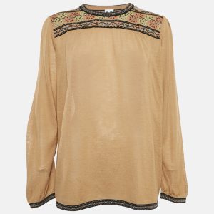 M Missoni Brown Wool Knit Long Sleeve Top L, Sweaters & Cardigans - Luxury Closet