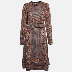 M Missoni Patterned Knit Long Sleeve Midi Dress S, Dresses - Luxury Closet