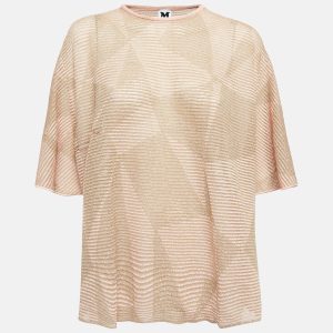 M Missoni Metallic Pink Lurex Knit Top XL, Shirts & Tops - Luxury Closet