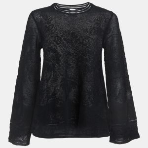 M Missoni Black Floral Stretch Lace Top S, Shirts & Tops - Luxury Closet