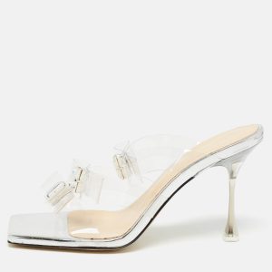 Mach & Mach Transparent PVC French Triple Bow Slide Sandals Size 37, Sandals - Luxury Closet