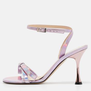 Mach & Mach Multicolor Leather French Bow Ankle Strap Sandals 37, Sandals - Luxury Closet