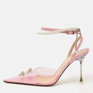 Mach & Mach Pink PVC Crystal Embellished Matilda Ankle Strap Pumps Size 39.5, Pumps - Luxury Closet catalog