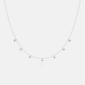 14K 7 White Lab Grown Diamond Stone 18" Pendant (1.50 Ctw), Necklaces - Luxury Closet