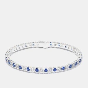925 Sterling Silver Tennis Color & Lab Grown Diamond Bracelet, Bracelets - Luxury Closet