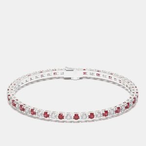 925 Sterling Silver Tennis Color & Lab Grown Diamond Bracelet, Bracelets - Luxury Closet