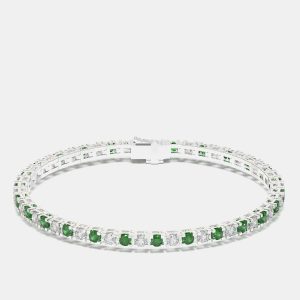 925 Sterling Silver Tennis Color & Lab Grown Diamond Bracelet, Bracelets - Luxury Closet